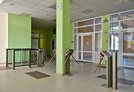 Tripod-Drehkreuzen TTR-04.1, Speed gates ST-01, Schule von Wohnhauskomplex Green City, Russland